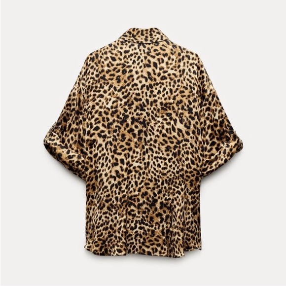Zara ZW COLLECTION ANIMAL PRINT SHIRT Size Small NWT - Picture 4 of 8